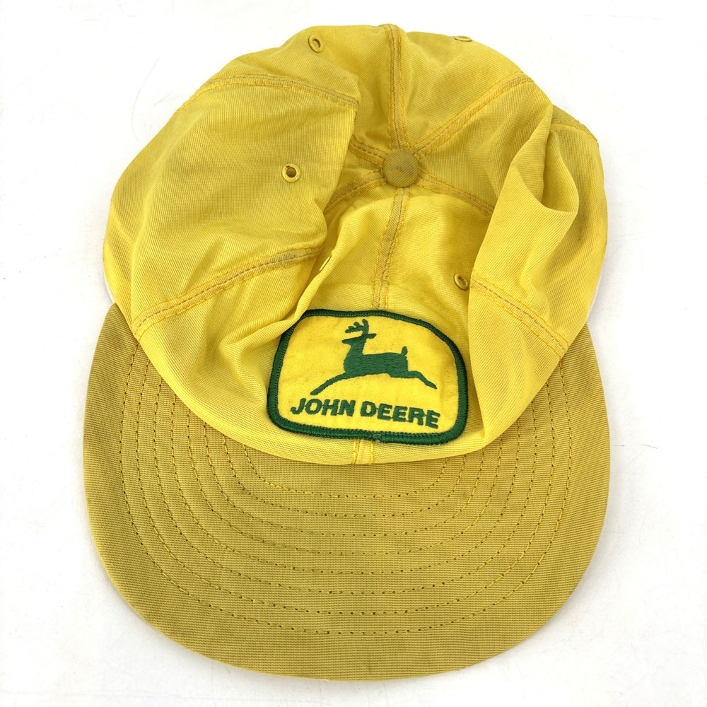 VTG JOHN DEERE Snapback Trucker Hat Patch Yellow Cap‎ K-Products Made in USA